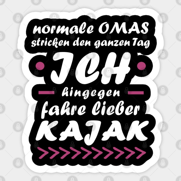 Kajak Sport Kanu Paddel Oma Geburtstags Geschenk Sticker by FindYourFavouriteDesign